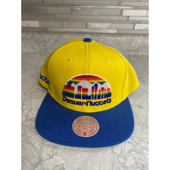NWOT Denver Nuggets Retro Logo Mitchell & Ness NBA Snapback Hat - Picture 2 of 9